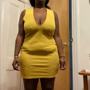 Dress with plunge neckline